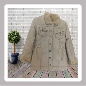 Beautiful girls corduroy Fur coat